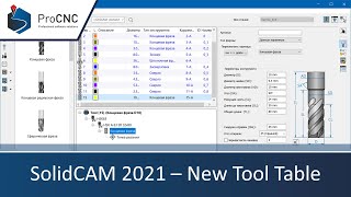 SolidCAM 2021 - Новая Таблица Инструментов (краткий обзор)