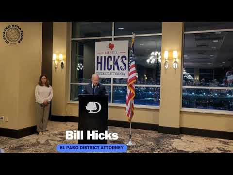 District Attorney Bill Hicks announcing his election campaign.