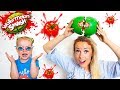 Gaby and Alex play Watermelon Smash Challenge with Mommy