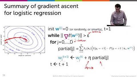 Summary of gradient ascent for logistic regression
