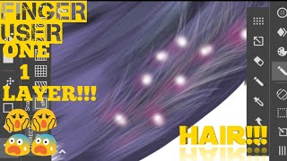cara gambar di medibang paint android digital toturial hair simple one layer😨😨 screenshot 3