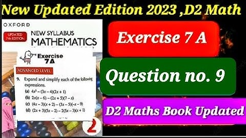 Easiest way to solve Exercise 7A Question 9 D2 updated edition maths ||Ex 3A q9 d2,7th edition book2