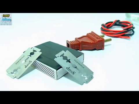 طريقة صنع سخان كهربي بسيط من مكونات سهلة سوف تسخن المياه فى دقيقة واحدة 