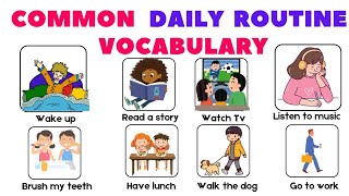 English vocabulary|+50 daily routine vocabulary with sentences| part 1 | practice with me