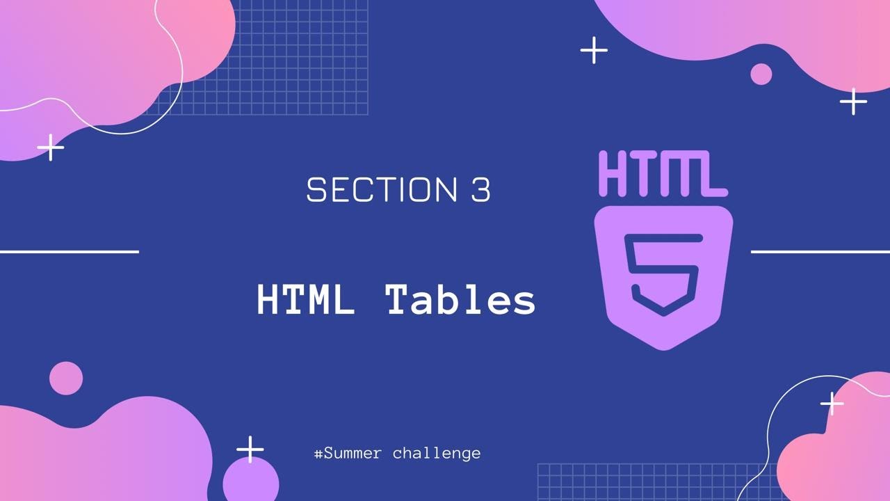Summer Challenge || Section # 3 || 1HTML Tables & 2Layout & Code ...