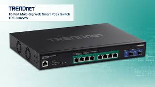 TRENDnet 10-Port Multi-Gig Web Smart PoE  Switch - TPE-3102WS