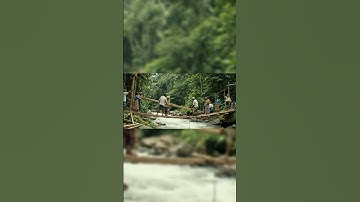 Building Bridges: Villagers Join Forces to Connect Two Communities #BridgeOfUnity #VillageLife