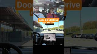 Door de McDrive met Tesla FSD (test) #fsd #tesla #mcdrive