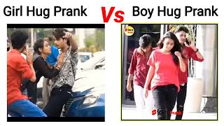 Girl Hug Prank vs Boy Hug Prank 🥰#shorts #lovestatus #memes #subscribe #twowheeler #motor