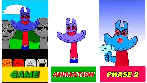My Sprunki OC: Man Ray (from SpongeBob SquarePants) | Game vs Animation vs Phase 2