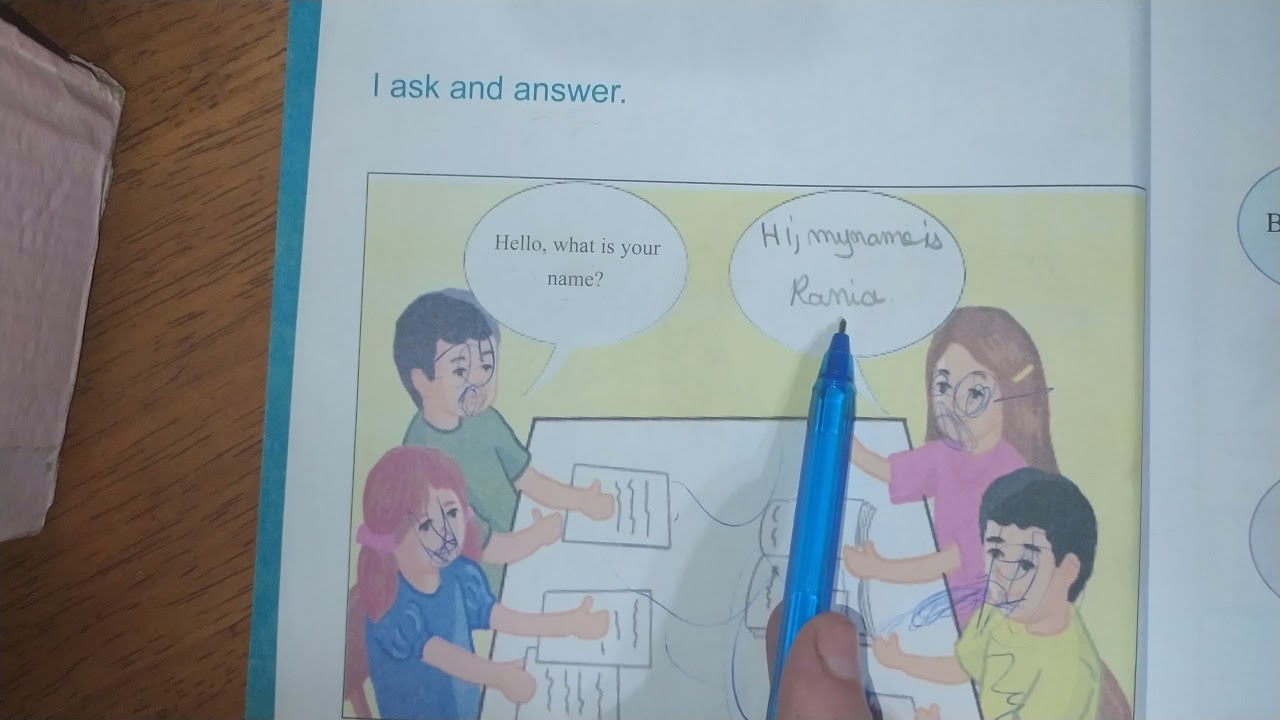 الإنجليزية الاولى متوسط تتعلم التحية و التعريف لاسمي الدرس الاول