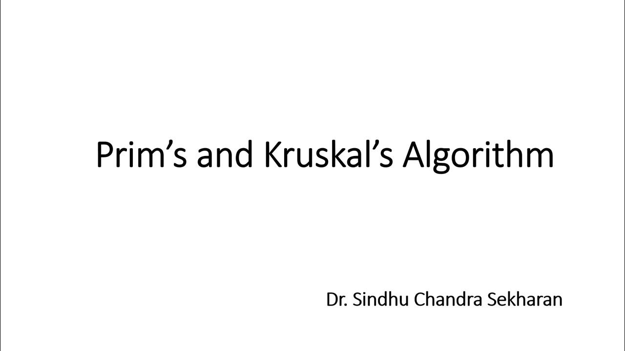 Comparison of Prim's and Kruskal's Algorithm - YouTube image.