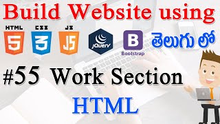 #55 How to Build Website using Html, CSS, JS, jQuery, Bootstrap - Work Section HTML