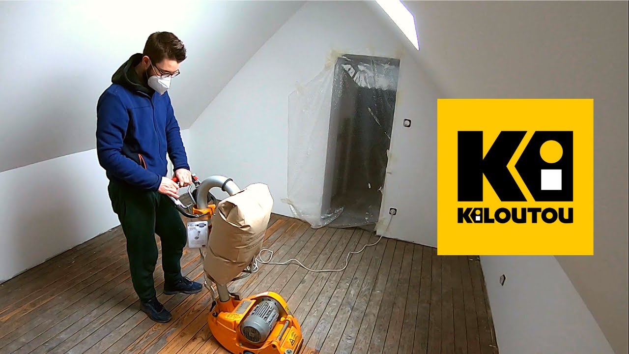 TEST_PONCEUSE A PARQUET KILOUTOU 🚧 RENOVATION SOL DES COMBLES AVANT LA