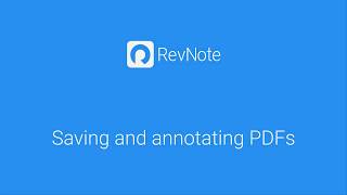 Saving and annotating PDFs