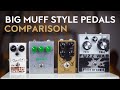 Big Muff-style fuzz pedals comparison (Death By Audio Fuzz War, EarthQuaker Hoof, Maxon Earth)