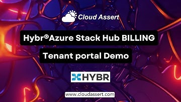 Hybr® Azure Stack Hub Billing - Tenant Portal Demo