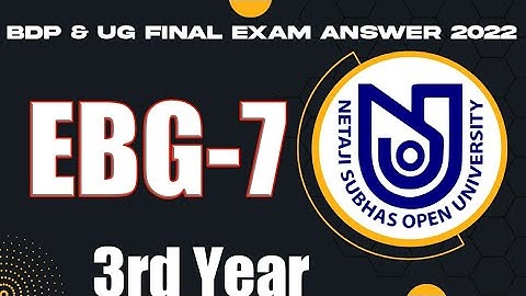 EBG 7 BDP and UG Final Exam Answer 2022 NSOU EBG-7