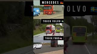 Mercedes vs Volvo vs Ford: Ultimate Truck Emergency Brake Test!#shorts