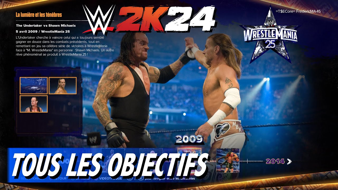 TOUS LES OBJECTIFS The Undertaker Vs Shawn Michaels WWE 2K24 - MODE SHOWCASE