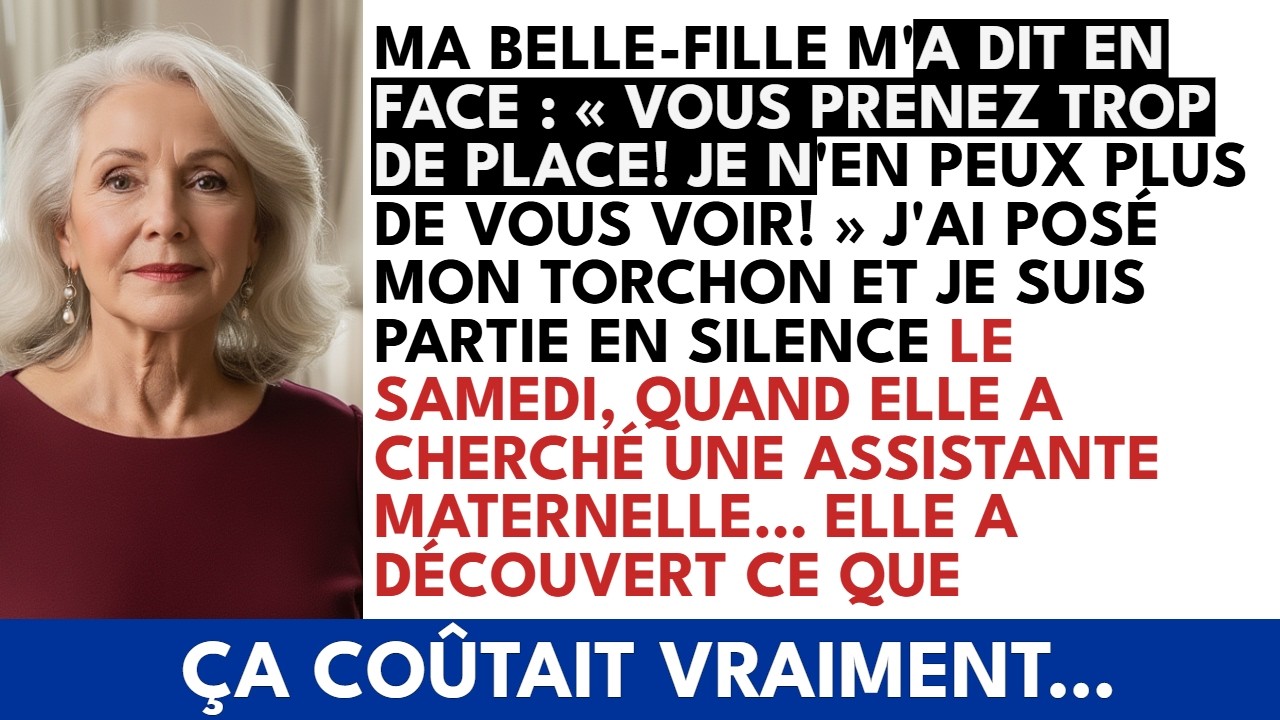Ce soir-là, ma belle-fille m’a regardée comme un meuble encombrant et m’a dit d’une voix calme, presque douce : « Tu sais, Ianne, tu prends beaucoup de place dans nos vies. » Je tenais encore mon...