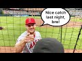 I impressed MIKE TROUT by catching a home run!