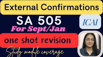 SA 505 | External Confirmations | CA INTER audit  | ICAI | one shot revision | Study module #video
