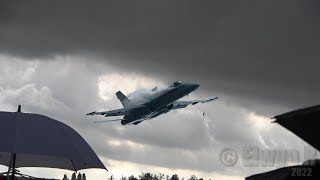 Fluffy  Swiss F-18 Display In Thunderstorm Sunset  Sanicole Airshow