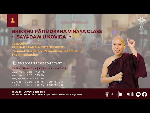Video 1 220804 Pubbakaraṇa & Nidānuddeso - Preparations... - youtube