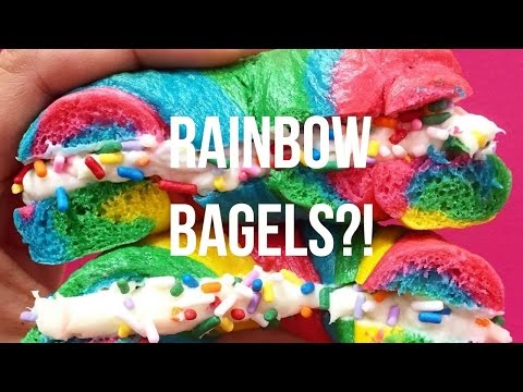 DIY Rainbow Bagels?!