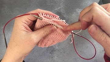 Knit School Sock Challenge, Day 2: Heel flap on Long Circular Needles (Magic Loop)