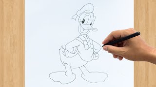 How to Draw Donald Duck Cartoon | Easy Donald Duck Drawing Step by Step Tutorial