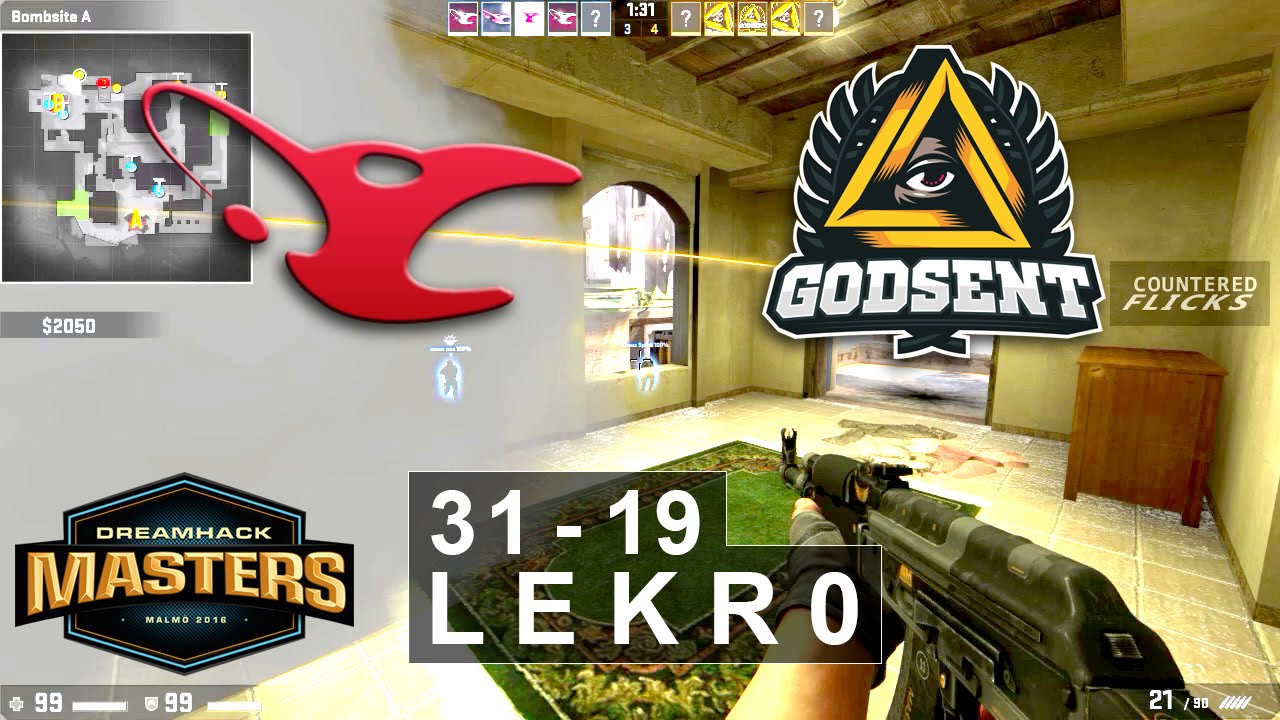 Lekr0 POV 31-19 vs. mousesports (DreamHack Masters Malmö 2016)