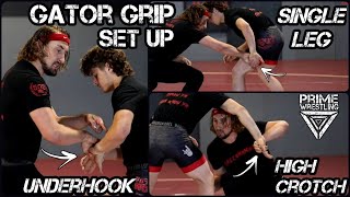 How to Set Up a Underhook - GATOR GRIP - Single Leg Set Up - High Crotch Set Up