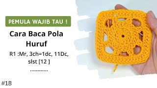 #28 TUTORIAL CARA MEMBACA POLA HURUF RAJUTAN | Tahap 18 | Belajar merajut untuk pemula