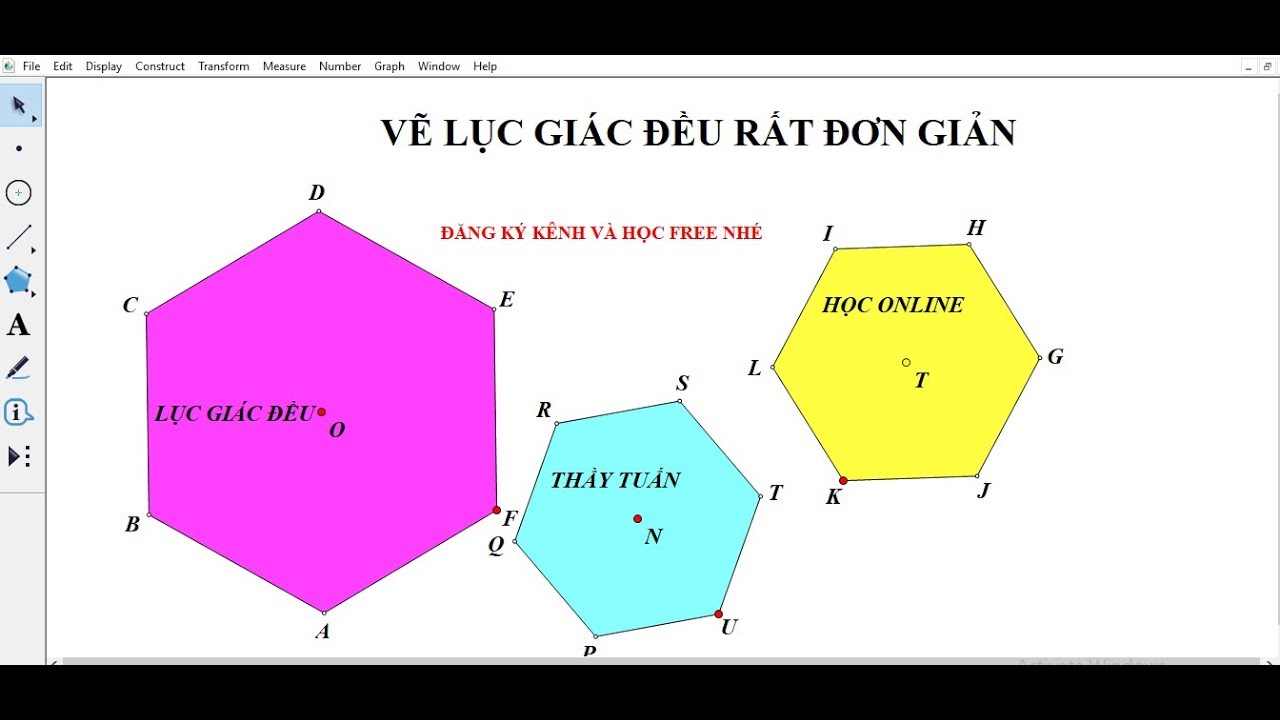 Vẽ lục giác đều|Tutorials how to lớn draw a hexagon are beautiful|六 ...