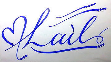 Lail Name Signature Calligraphy Status | How to Cursive write with cut Marker #lail @lail