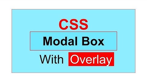 CSS Modal Box with Overlay using HTML CSS jQuery