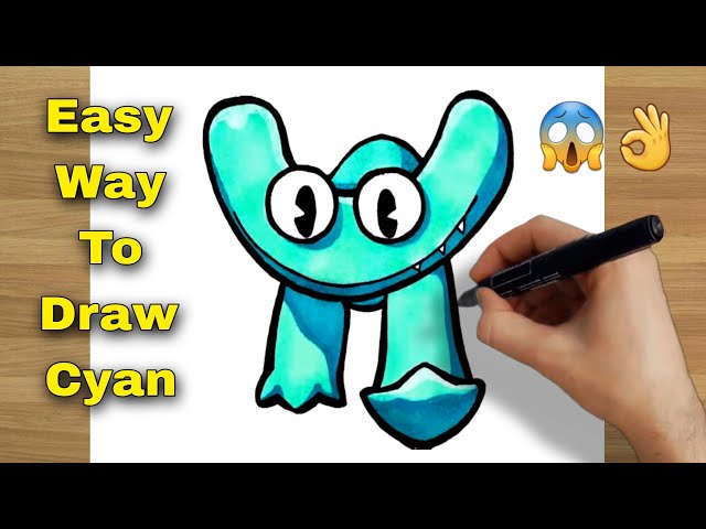 How to Draw Cyan From Rainbow Friends 2 #cyan #rainbowfriends