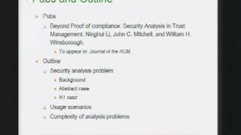 CERIAS Security: Attribute-Based Access Control 2/6