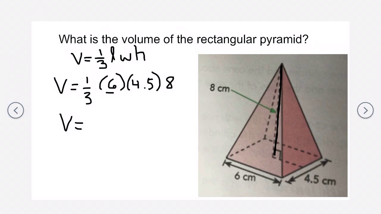 7th Grade Math Lesson 8.3C Finding the Volume of Pyramids - YouTube