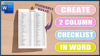 Create a TWO COLUMN CHECKLIST in Word | CLICKABLE BOXES