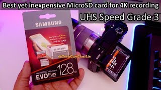 Samsung Evo Plus U3 MicroSD card for 4K video recording