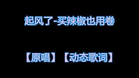 起风了-买辣椒也用卷【原唱动态歌词】