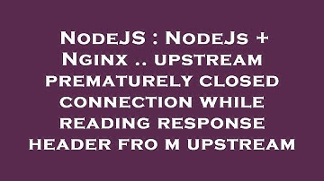 NodeJS : NodeJs + Nginx .. upstream prematurely closed connection while reading response header fro