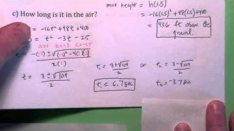 141  2.6 part 2 More Applications of Quadratic Functions