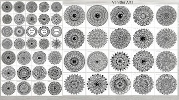 52 Different Mandala Art | How to draw Mandala Art for Beginners | Step-by-Step | #vanithaarts