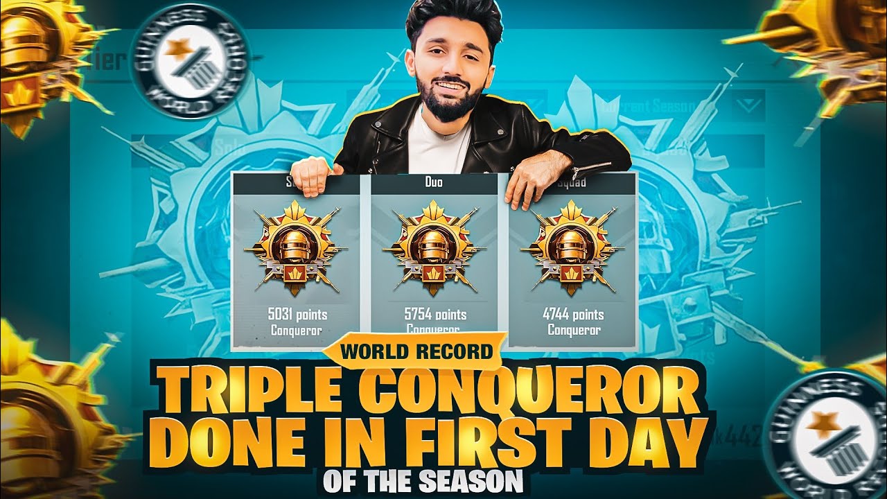 WOW!!😍 TRIPLE CONQUEROR DONE ON 1ST DAY OF SEASON 😱 – PUBG MOBILE