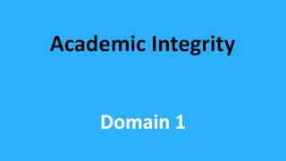 Peer Review Process: Module 2D Academic Integrity Domain 1