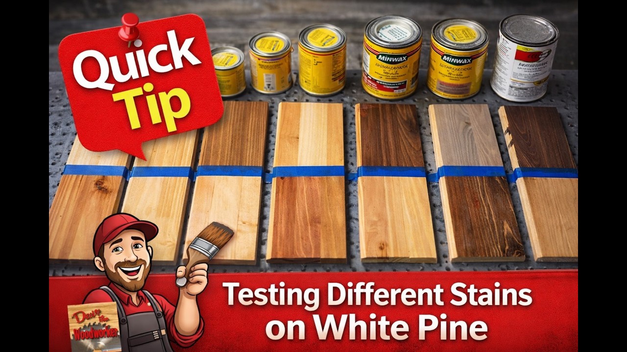 Тестирование нескольких различных морилок на древесине белой сосны